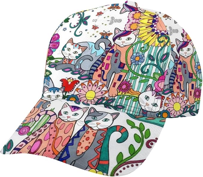 Pastel Cornflowers Floral Baseball Cap Dad Hats All-Over Print Fashion Accessory 100% Polyester Adjusts to Fit Most