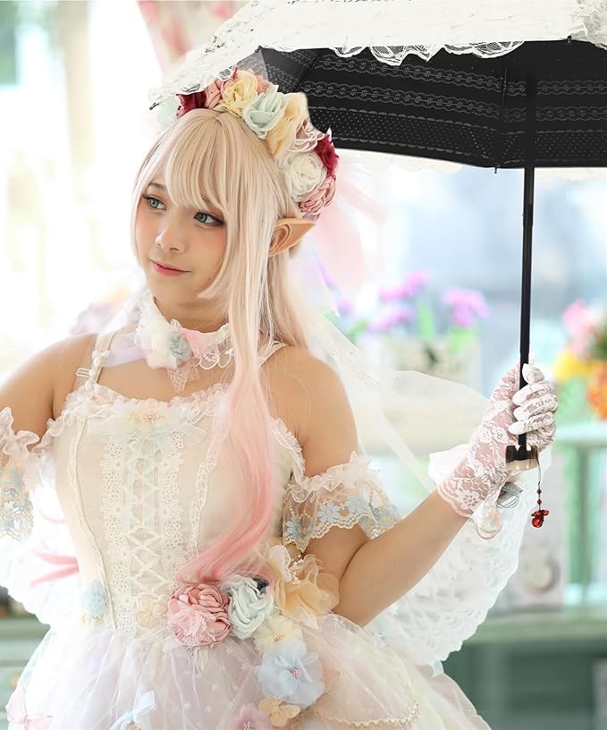 Vintage Lace Parasol Gothic Lolita Umbrella UV Sun Protection Witch Cosplay Photoshoot Props Party Decoration