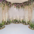 AOFOTO 6x6ft Wedding Backdrop Romance Archway Bridal Shower Flowers Wall Curtain Cradle Ceremony Banner Background for Photography Vinyl Anniversary Birthday Party Decoration Photoshoot Studio Props