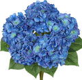 Hollyone Hydrangea Artificial Flowers Large Artificial Dark Blue Hydrangeas Silk Flower for Home Decor Indoor Wedding Flower Bouquets Faux Flowers Kitchen Centerpiece Table Decorations