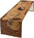 Vintage Coffee Beans Table Runner Coffee Theme Seasonal Dinner Runner for Retro Farmhouse Kitchen Dining Coffee Table Decoration Cabin Home Holiday Party 13x36in