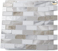 Art3d 10-Sheet Peel and Stick Backsplash Tile for Kitchen - 12”×12” Stick on Wall Tile for Kitchen Bathroom Countertop Living Room, Beige & White