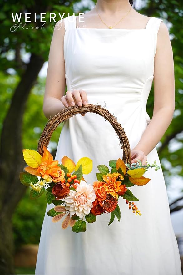 Fall Artificial Flowers Combo Box Wedding Decor,Fake Flowers,Flowers for Decoration,Silk Flowers for Home Decor Indoor,Cake Flowers,Faux Flowers for Crafts