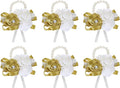 MECCANIXITY 6Pcs Wrist Corsage Artificial Flower Bracelets Rose Wrist Bride Groom Decorative for Wedding Ceremony Prom Party Anniversary Dark Yellow