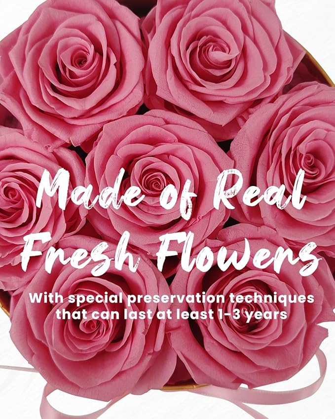 Preserved Roses in a Box, Forever Real Rose Preserved Flowers for Delivery, Eternal Rose Last 2-3 Years, Anniversary Birthday Roses Forever Gifts for Women Mothers, Wife, Her, Mom