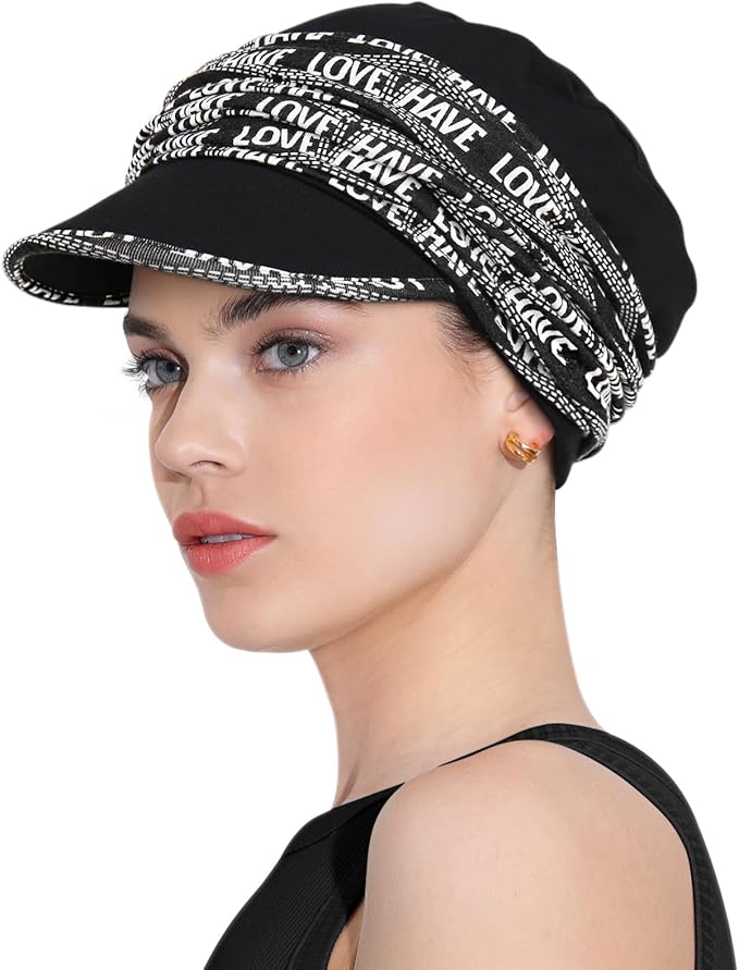 Chemo Headwear Viscose Newsboy Cap for Women Fall and Winter Hats