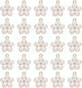 MECCANIXITY Enamel Charm Cherry Blossom Alloy Cute Small Flower Charm Gold Plated Pendant for Jewelry Making