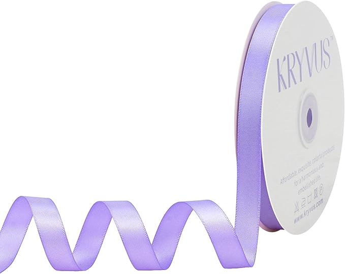 Lilac Satin Ribbon, 1/2 Inch X 50 Yards, Premium Polyester, Wedding & Special Occasions, Purple