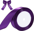 Purple Ribbon for Gift Wrapping, 1 inch Polyester Satin Hair Ribbons for Flower Bouquet, Weeding Decoration, Baby Shower, Crafts Bows Fabric Christmas Ribbon 25 Yards
