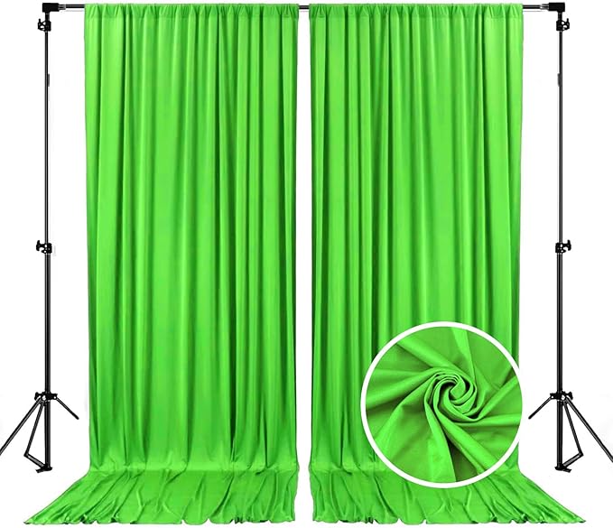 10 x 10 Feet Emerald Green Backdrop Curtain for Partie, Background Curtains for Photoshoot, Birthday, Wedding, Halloween, Thanksgiving, Christmas, New Year Party Decorations 5Ft x 10Ft, 2 Panels