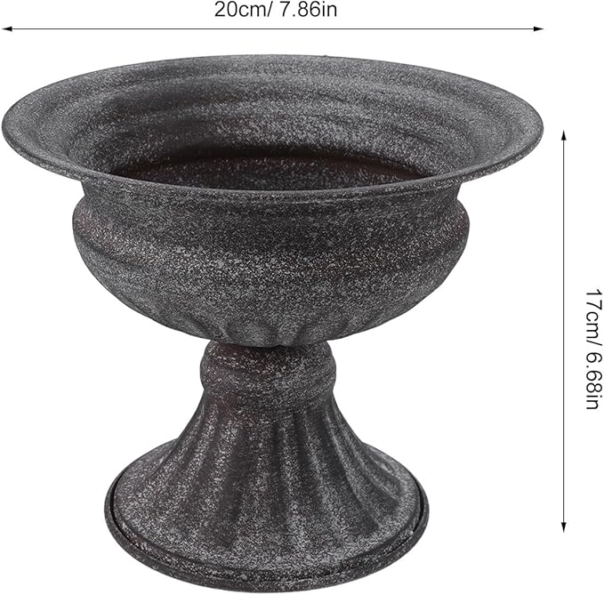 Generic Pedestal Vase Vintage Iron Planter - Flower Arrangement Pot Urn Vase for Farmhouse Table Centerpiece Christmas Anniversary Party