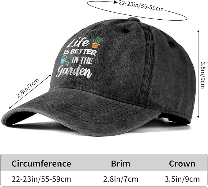 Cute Flower Hat, Elegant Floral Embroidered Adjustable Baseball Cap for Men Women, Gifts for Flower Lovers, Black