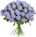 Fake Plants Roses Flowers Plastic Flowers Spring Decorations for Home Gifts for Gf Roses Artificial Flowers for Vase Fake Flowers Home Decor 19.6"(Light Purple 50PCS)