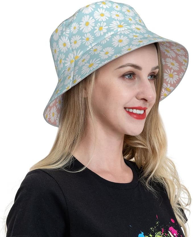 Bucket Hat Beach Summer Sun Hat Reversible Fisherman Hats Double Sided Wearing for Women Men Boys Girls