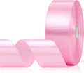 Pink Ribbon 1-1/2 Inch x 60 Yards, Pink Satin Ribbon for Flower Bouquet, Crafts, Gift Wrapping, Baby Shower, Handmade Roses, Wedding and Hair Accessories