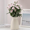 hjn White Flower Vase – Minimalist Ceramic Vase, Decor Vases for Flowers/Centerpieces/Table/Office/Living Room/Bookshelf/Mantel/(Cream White)