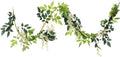 2Pcs 6.6Ft Artificial Flowers Vines Silk Wisteria Artificial Garlands Fake Hanging Green Leaf Flower Ivy Vines for Home Garden Wedding Arch Decor, White