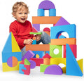 Large Building Foam Blocks for Toddlers, EVA Stacking Foam Building Blocks Toy Set, Non-Toxic, Washable, Early Learning Construction Toys & Gifts for Kids Boys & Girls (Blue, Pieces, 30)