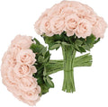 30pcs Roses Artificial Flowers Pink Fake Roses Flowers with Long Stems Silk Flowers for Wedding Bouquet Centerpices Decorations Party Bridal Baby Shower Home Decor