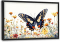 Framed Large Pictures Wall Art for Living Room, Butterfly Oversized Wall Decor Colorful Butterfly Floral Canvas Print Painting Modern Extra Large Framed Artwork for Bedroom Office 36"x24"