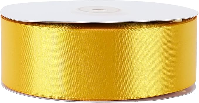 MEEDEE Satin Ribbon - 1.5 inch Yellow Double Faced Satin Ribbon, 50 Yards for Christmas, Thanksgiving, Weddings, Crafts, Flower Bouquets