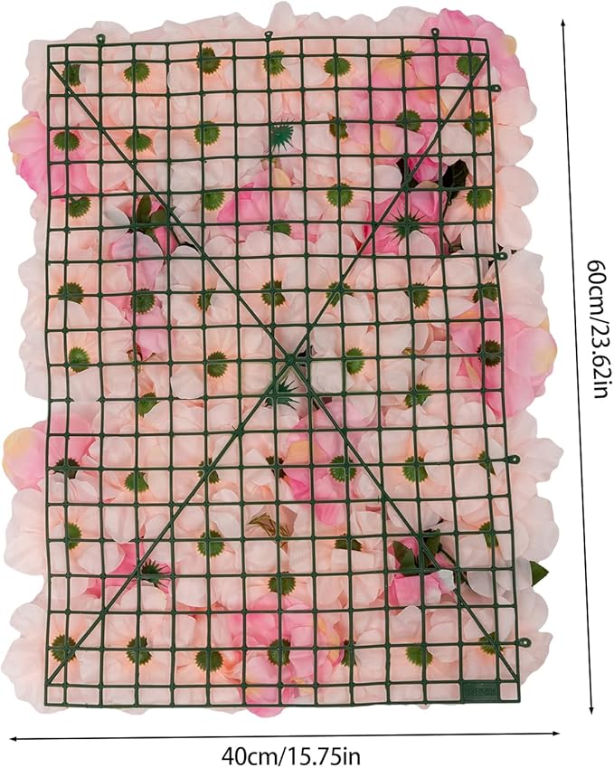 20 PCS Artificial Flower Wall Panel,Each Panel 24" x 16"3D Silk Rose Hydrangea Floral Backdrop,Handmade Eco-Friendly Flower Wall Photo Backdrop Decor (type3)