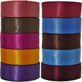 5/8 Ribbon, 10 Classic Colors, 50 Yards Satin Ribbon Set, Double Faced, 5 Yards Each for Gift Wrapping, DIY Crafts, Flower Bouquet, Bow, Hair, Wedding, Halloween,Christmas Party Decorations