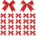 50 Counts Red Twist Tie Bows 3.1" Pre-Tied Satin Ribbon Bow Decor Mini Twist Tie Bows for Gift Wrapping Treat Bags Cake Bridal Baby Shower Birthday Party Favors Wedding Decorations