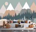 Eierme-Baby Mural Photo Wallpapers with Mountains Sun Trees Peel and Stick 90" x 67"