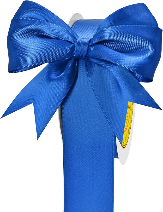 Double Face Satin Ribbon 1-1/2 inch X 50 Yards Polyester Royal Blue Ribbon for Gift Wrapping Very Suitable for Weddings Party Hair Bow Invitation Decorations