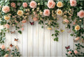 Baocicco 5x3ft Wooden Flower Backdrops for Photography Spring Botanical Green Leaves Butterfly Farmhouse Background for Engagement Bridal Shower Baby Shower Birthday Wedding Party Decoration Supplies