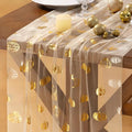 Socomi Gold Table Runner Fall Pumpkin Gauze Sheer Chiffon Cheesecloth Sequin 10FT Glitter Metallic Foil Dining Wedding Birthday Party Baby Shower Holiday Centerpiece Table Decor Beige