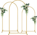3 Pack Arch Backdrop Stand (7.2FT/6.6FT/6FT), Metal Background Balloon Arch Stand, Baby Shower Backdrop Arch, Gold Arches for Party Decoration