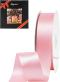 LIUYAXI Light Pink Double Faced Satin Ribbon, 1" X Continuous 25 Yards, Ribbons Perfect for Gift Wrapping Wedding Bouquet Decor DIY Craft Bow Making & Other Projects