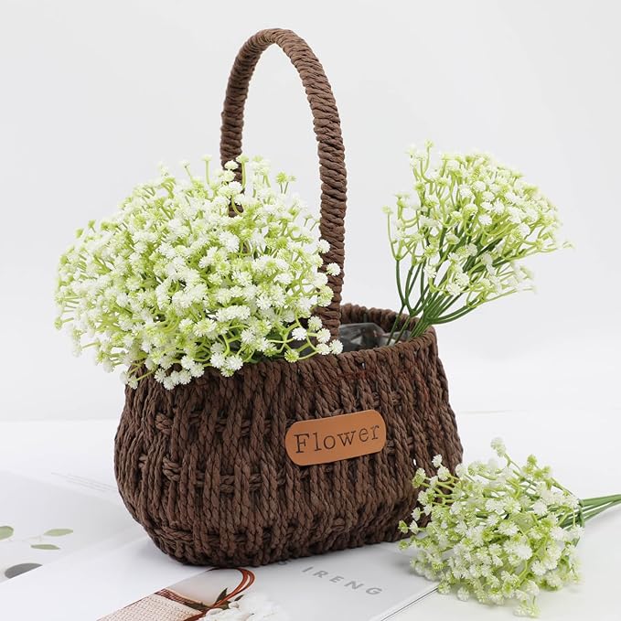 ASTRYAS 60Pcs Babys Breath Artificial Flowers, Baby Breath Flowers Artificial Bulk, Fake White Gypsophila Babies Breath Real Touch Flowers for Wedding Bouquet Floral Arrangement Party Home Decor
