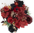 TINGE TIME Rose Artificial Flowers Combo, Fake Foam Roses with Stems for DIY Autumn Wedding Bridal Shower Decorations Party Table Centerpieces Fake Floral Arrangement Home Decor(Gothic Black and Red)