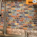 Art3d 10-Piece Peel & Stick Kitchen/Bathroom Backsplash Tiles, 12" X 12" Colorful Marble Tile Design