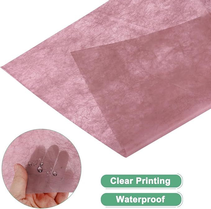 M METERXITY 38-Sheet Korean Cotton Wrapping Flower Paper, 11.8 Inch Waterproof Floral Wrapping Cotton Paper for Bouquets/Gift Packaging [Dark Pink]