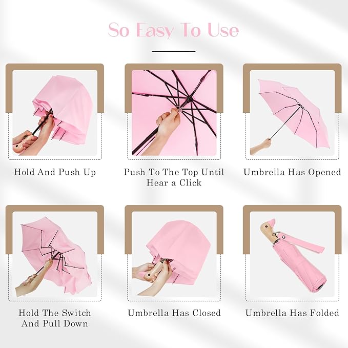 Cute Duck Handle Umbrella - Compact Travel Yellow Duck Head Umbrella for Adults and Girls