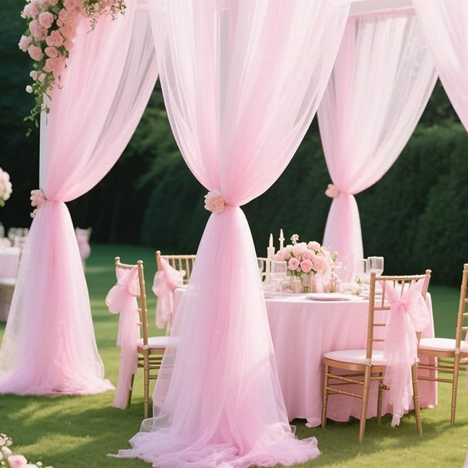 Light Pink Tulle Ribbon 6 Inch x 100 Yards(300ft) Spool Fabric Ribbon Ideal for Tutu Skirt Art Gift Wrapping Flower Bouquet Crafts Weddings Floral Arrangements