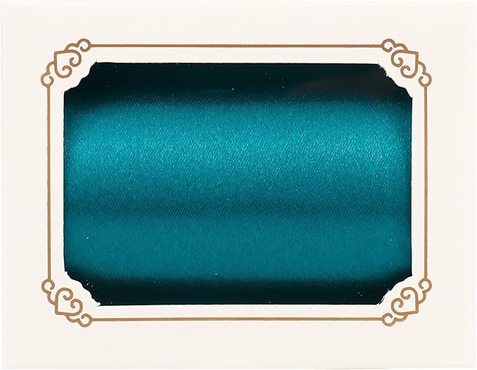 MEEDEE Peacock Satin Ribbon Lux Double Faced Satin Ribbon 3 Inch Peacock Ribbons by 10 Yards Turquoise Blue Ribbons for Christmas Tree Decoration, Weddings, Flower Bouquet, Bow Making