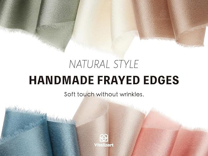 Vitalizart Silk Satin Ribbon 1 Inch x 45 Yard Wooden Spool Handmade Frayed Ribbon for Gift Wrapping Baby Shower Wedding Bridal Bouquets Holiday Decor 9 Rolls x 5 Yard