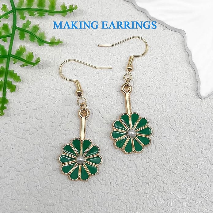60pcs15 Types Flower Charms For Jewelry Making Enamel Flower Charms For Necklace Bracelet Earring for Gift that Office, Travel & DIY Creators