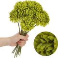 12 Pcs Artificial Chrysanthemums Flowers, Fake Silk Ball Flowers Mums Bouquets Arrangements Green Silk Flower for St Patricks Day Wedding Home Decor Table Centerpiece