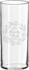 My Personal Memories Custom Etched Glass Flower Vase - Personalized with Your Text for Weddings, Valentine's, Mother's Day, Couples, Anniversaries, Birthdays, Gifts (Couples Style)