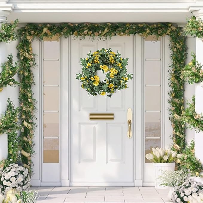 SOMYTING Artificial Daisy Garland Decorative Fake Flower Vine Hanging 5.6Ft Silk Flower Greenery for Home Garden Outdoor Ceremony Wedding Arch Floral Decor