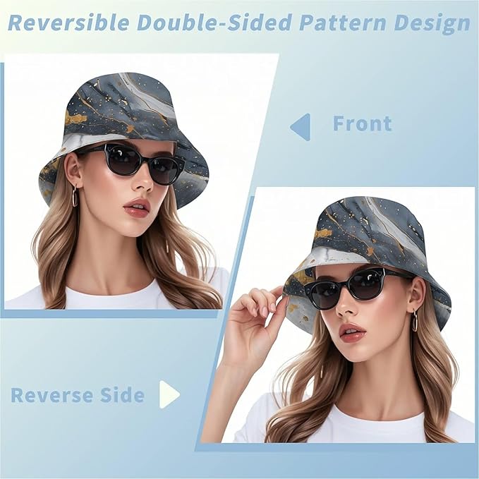 Wildflowers Floral Bucket Hat for Men Women, Summer Vacation Outdoor Travel Reversible Double Side Beach Caps Fisherman Hat