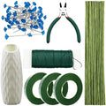 Floral Tape and Floral Wire Arrangement Tools Kit with Wire Cutter - 1 pcs vase, 16 Gauge Floral Stem Wire and 22 Gauge Paddle Wire, Boutonniere Pin, for Bouquet Stem Wrapping and Floral Crafts