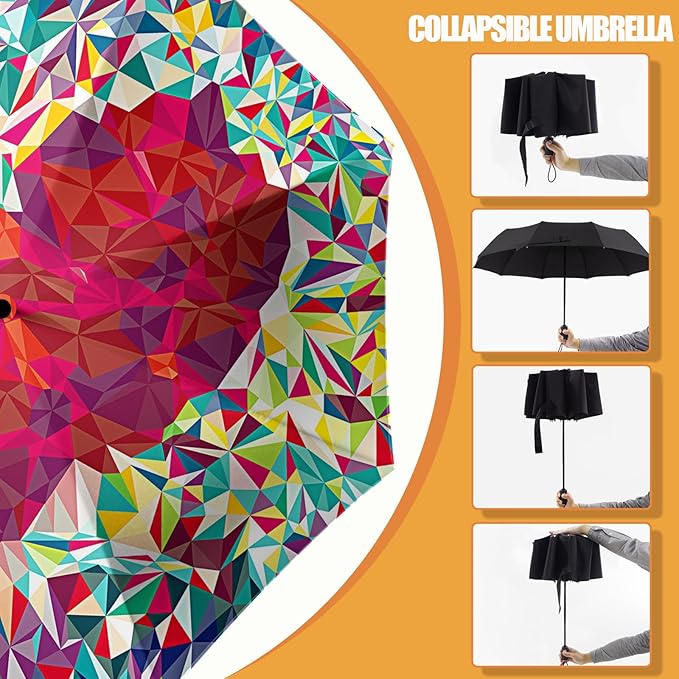 Small Compact Travel Automatic Folding Umbrella for Women, Portable Lightweight, Rain, Wind, UV Sun Shade