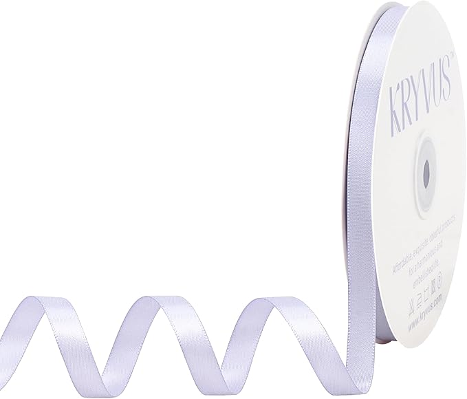 Lilac Mist Satin Ribbon, Double Faced 1/4 Inch X 50 Yards Lilac Mist Ribbon, Premium Satin Ribbon for Gift Wrapping, Crafts, Hair Bow Making, Sewing, Flower Bouquet, Wedding Party Decor
